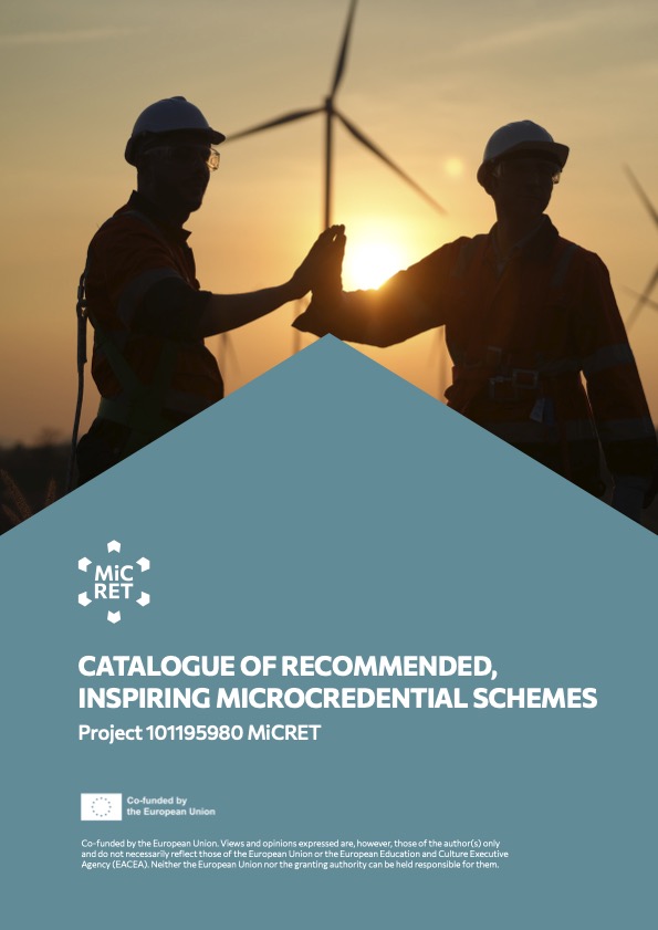 Cover of MiCRET Deliverable 3.2 – Catalogue of Recommended, Inspiring Microcredential Schemes