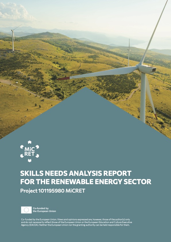 Cover of MiCRET Deliverable 2.1 – Skills Needs Analysis Report for the Renewable Energy Sector